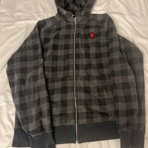 Nike Gray and Black Lightweight Shirt Jacket Manchester United Soccer Team